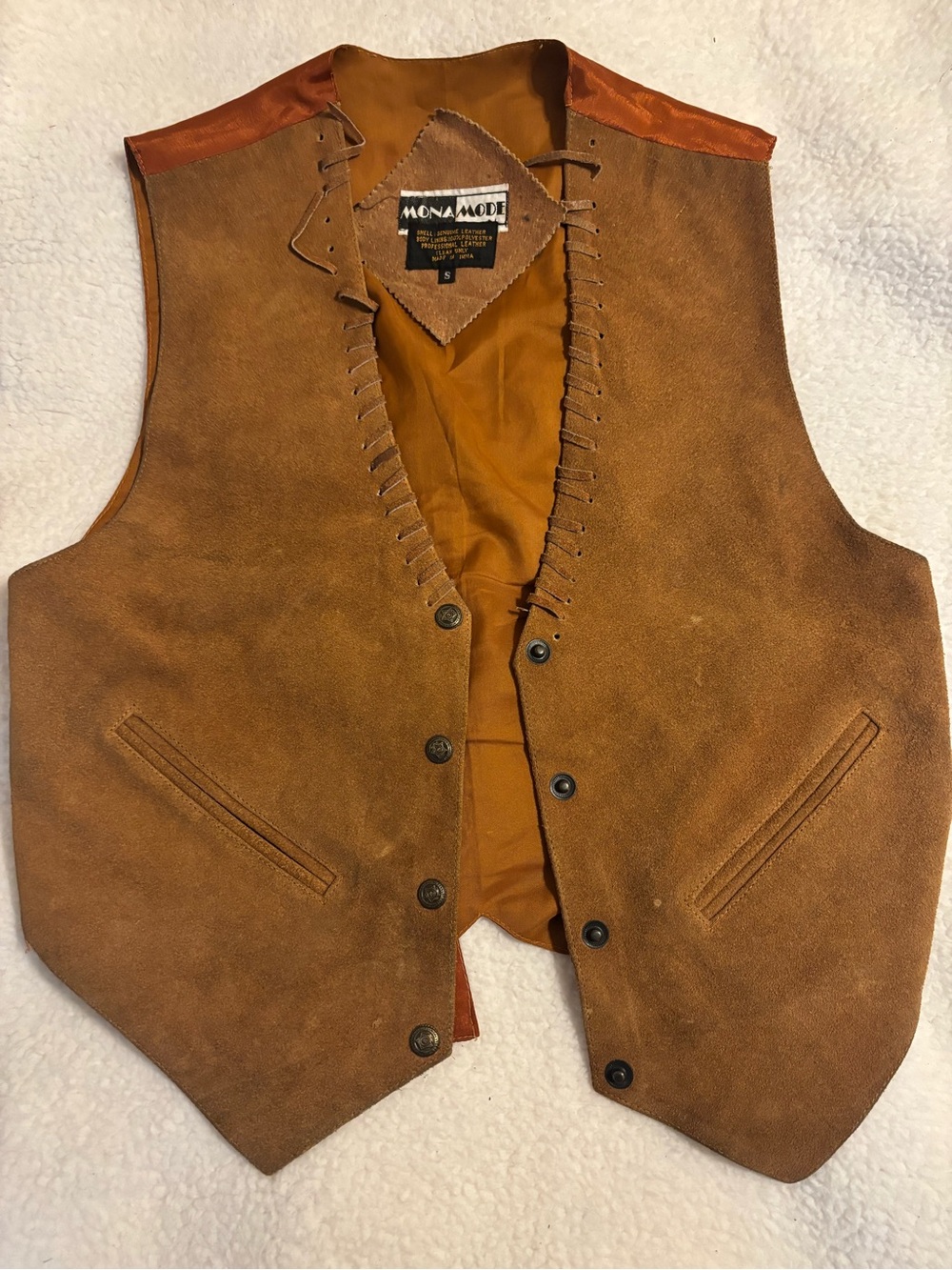 Men's Brown Mona Mode Suede Vest